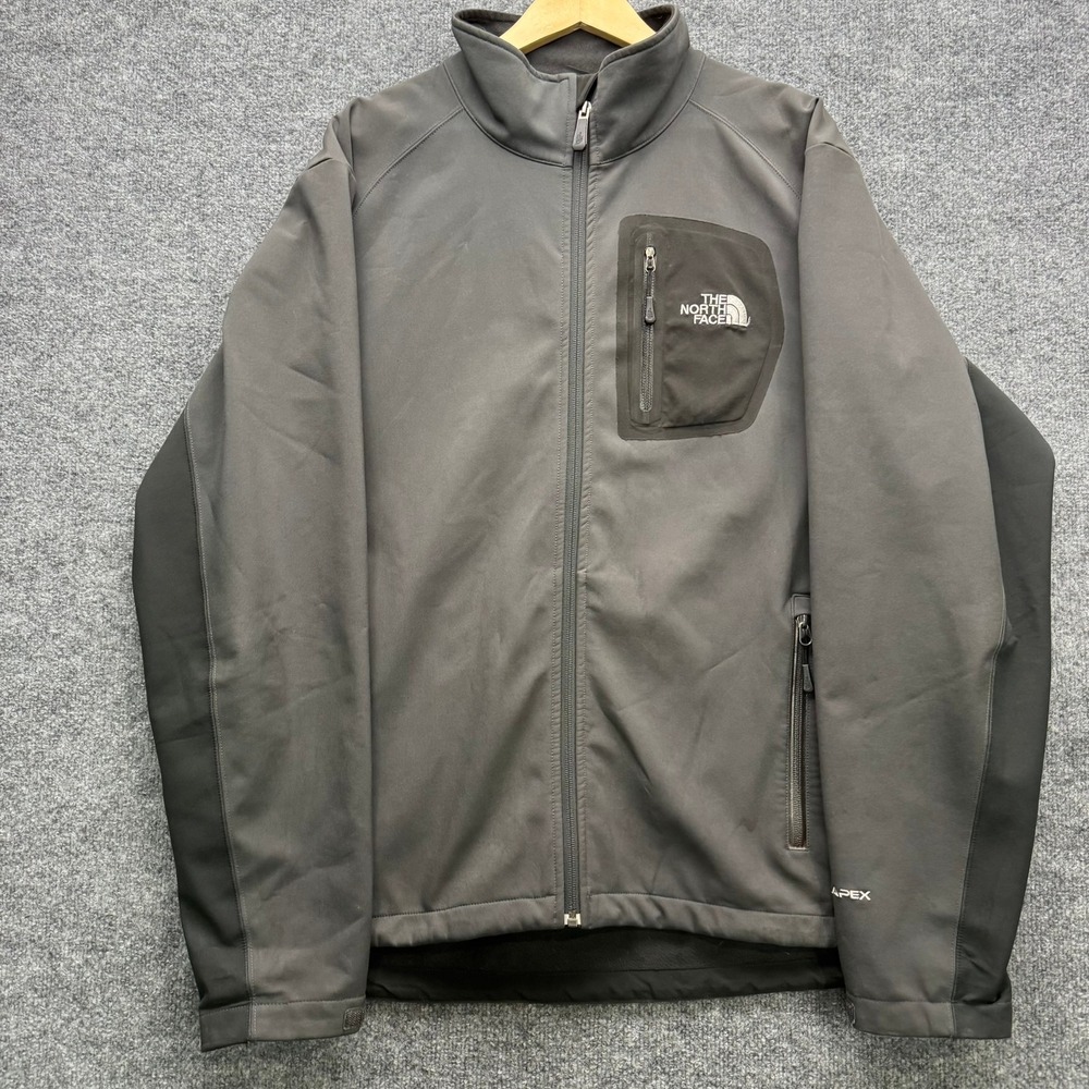 The North Face Apex Softshell Jacket Men's Size XL Gray Full Zip TNF Outdoor